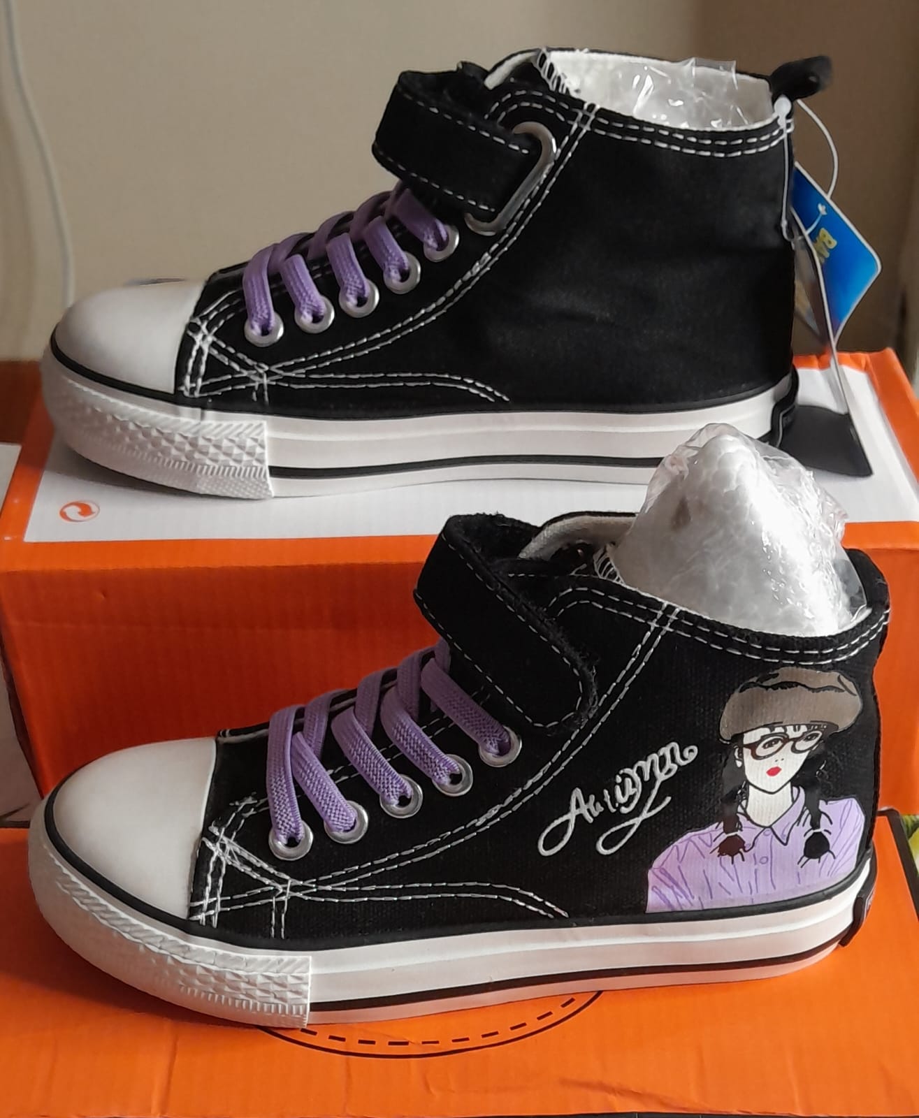 Canvas High Top Sneakers – Purple Edition